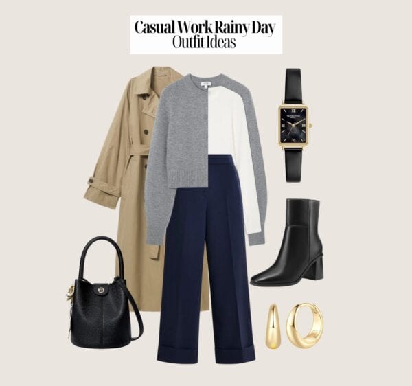 rainy day outfit for work